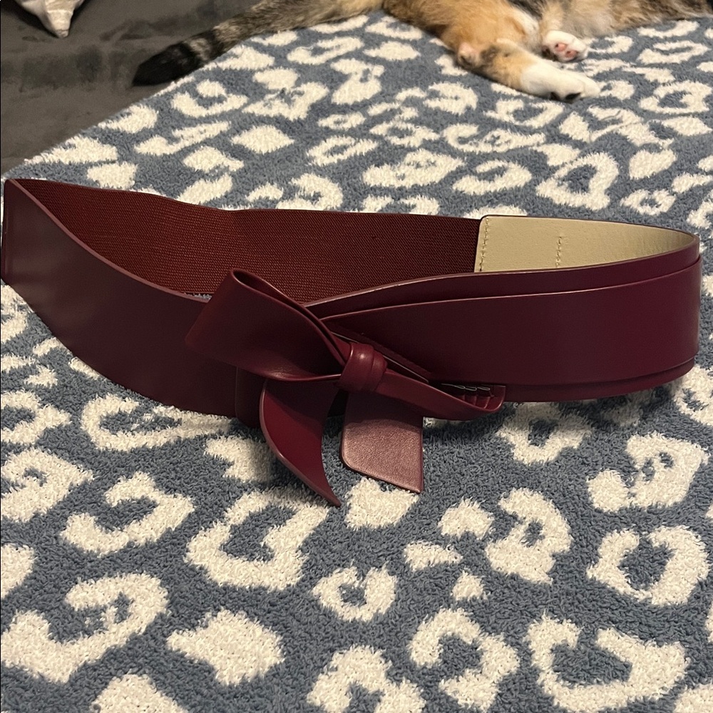 Eloquii Deep Red Bow Belt